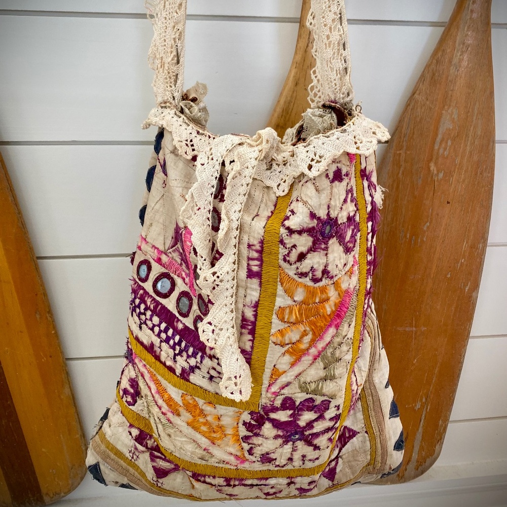 One of A Kind -Handmade Vintage Indian Textile Bag!